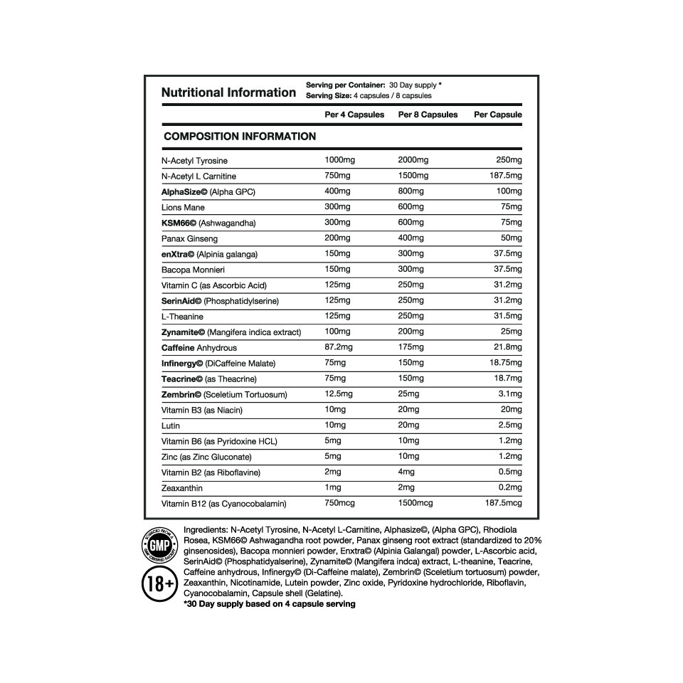 BRAIN GAINS Switch On 2.0 BLACK 120caps @ iFit